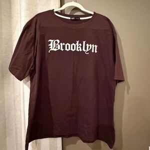ROMWE Brooklyn Chocolate brown short sleeve t-shirt, Size XL